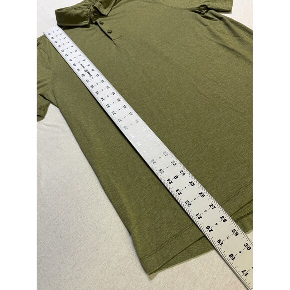 Lululemon Polo Shirt Mens L Green Stretch Golf Sports Short Sleeve Performance - Picture 5 of 5